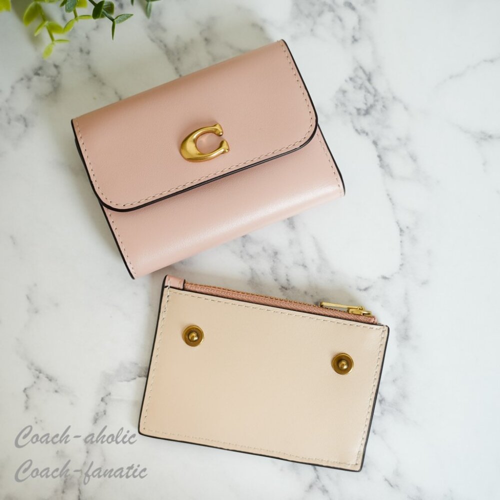 Coach CBF60 Essential Card Holder Wallet In Colorblock Brass/Cream Multi NWT - Picture 3 of 13